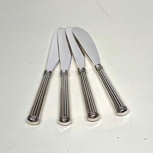 Regency Stripe Silverplate Butter Knives Spreaders Set of 4